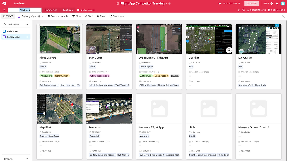 Airtable competitor tracking