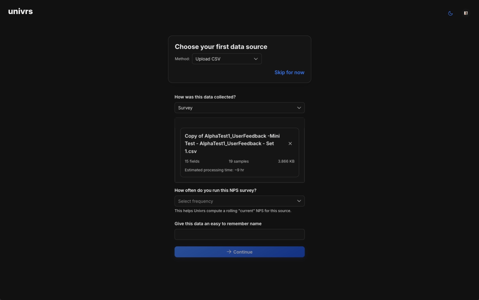 Upload step with files added and structure validated before mapping